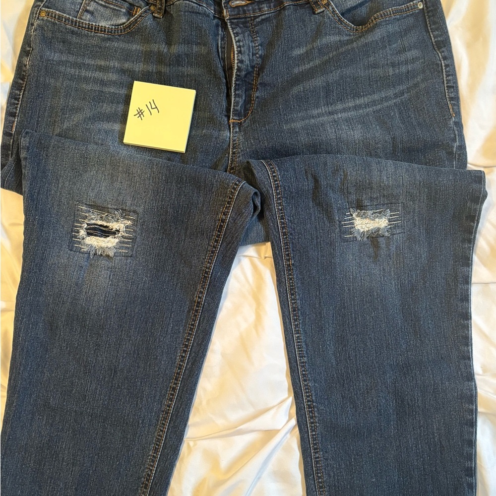Vintage America Floral Trim Blue Denim